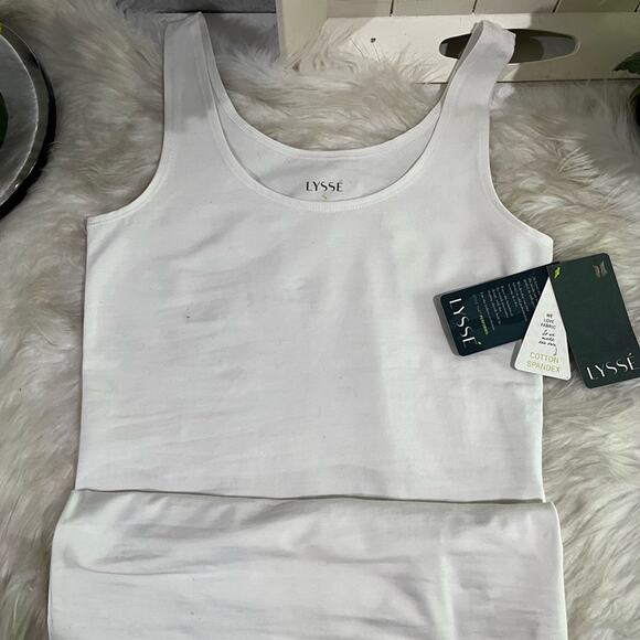 NEW Lysse Spandex Longline Scoop Neck Wide Strap Shape Wear Tank Top White S NWT - Picture 7 of 16